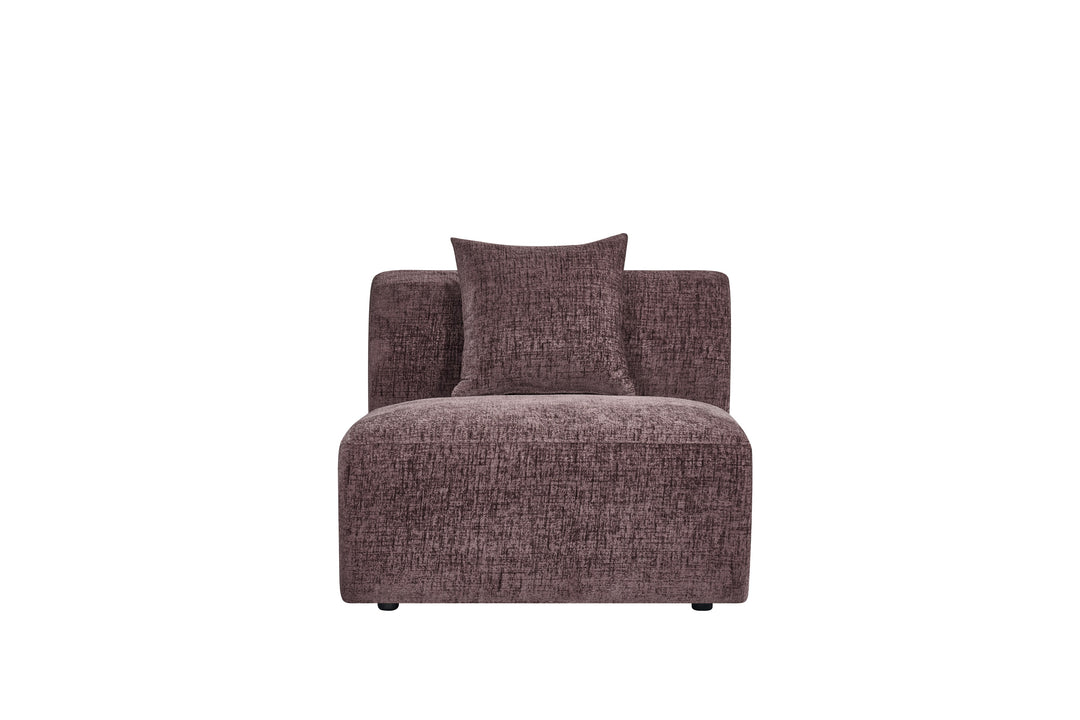 MARLEE 1 SEATER ARMLESS SOFA DARK RED