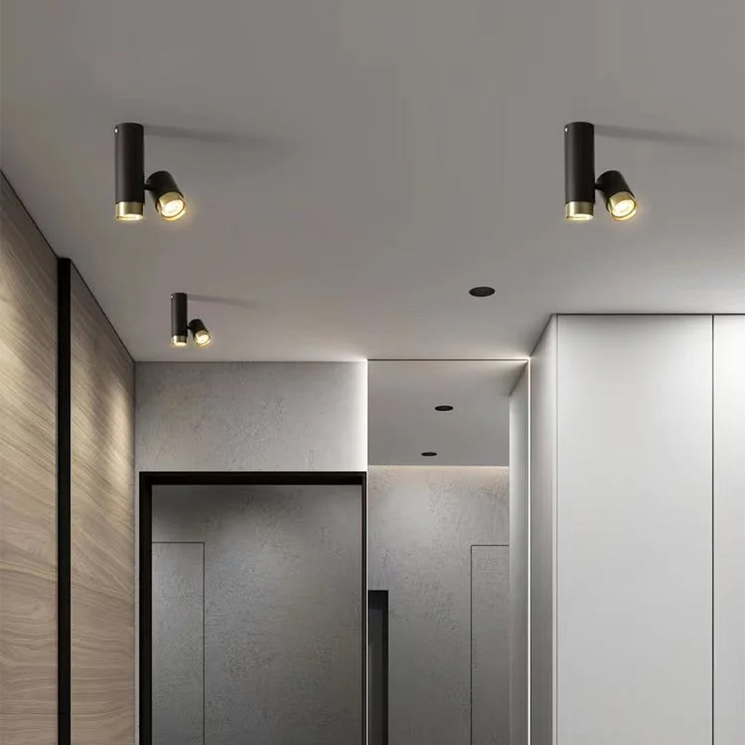 CEILING LAMP 2*GU10-5W 130*170*60 BK+GD
