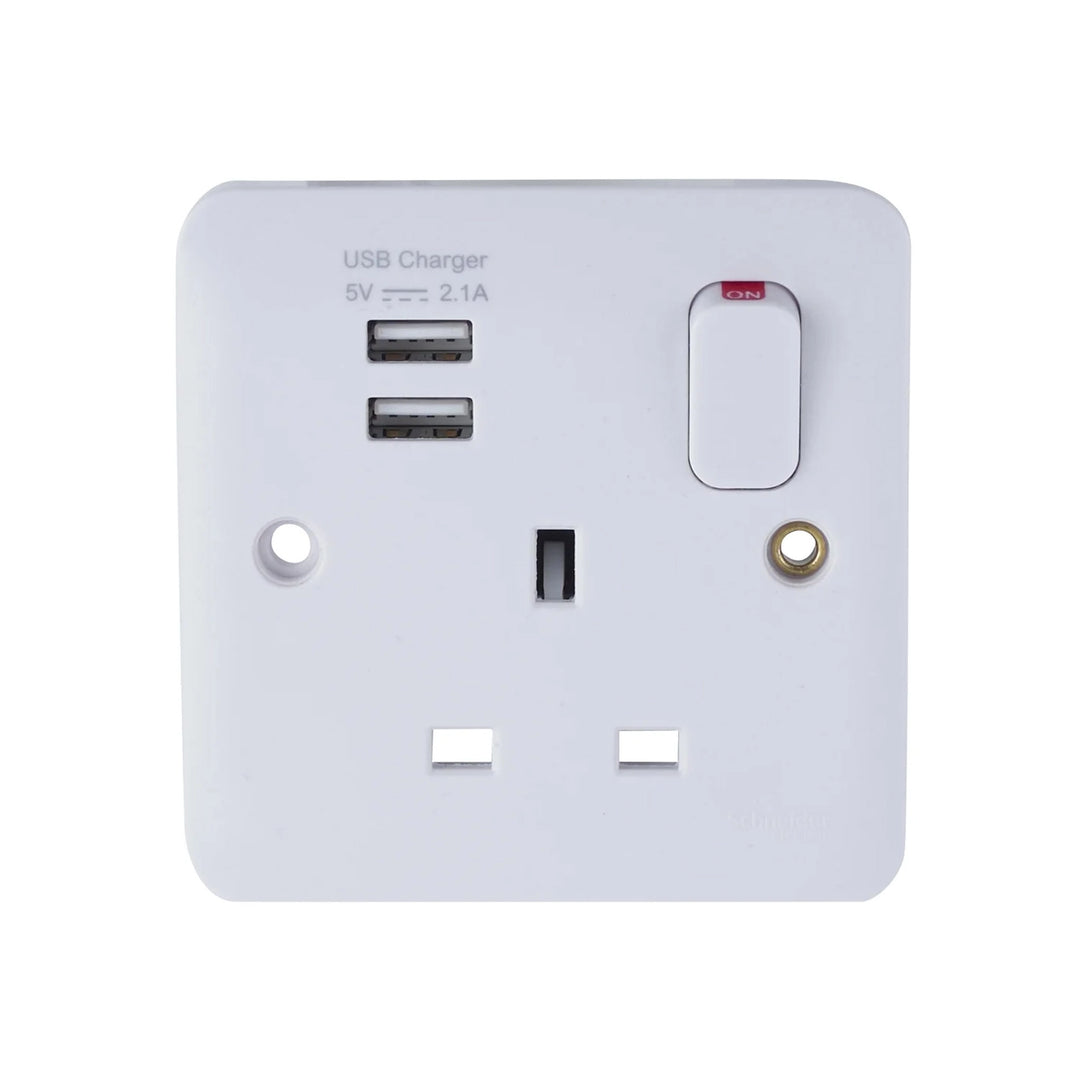  LISSE WH MOULDED SS Comb. 2xUSB SP 2.1A WH