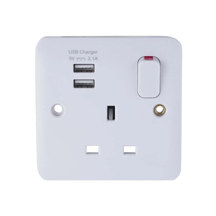  LISSE WH MOULDED SS Comb. 2xUSB SP 2.1A WH