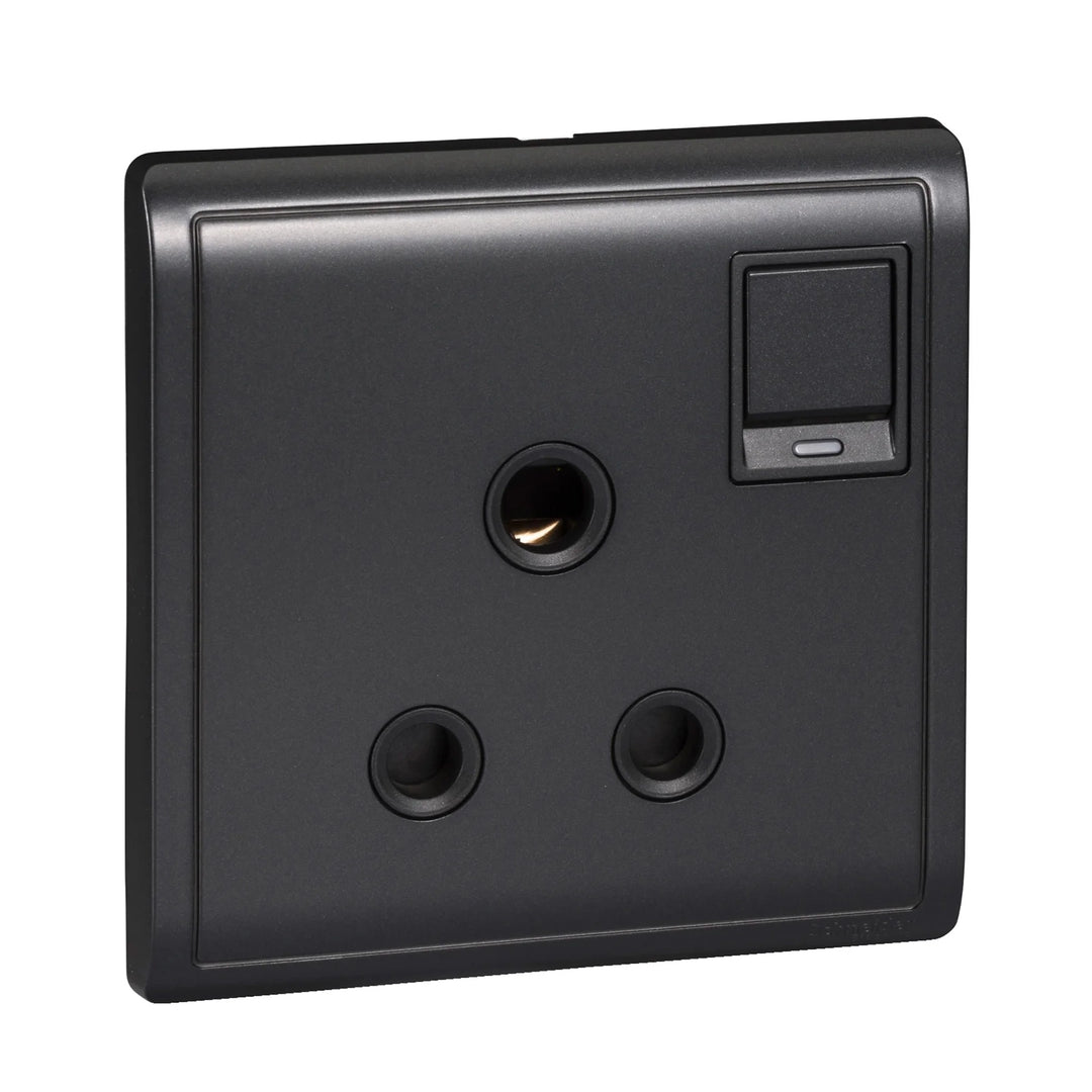 PIENO-15A 1 G 3 Round Pin Switched Socket w