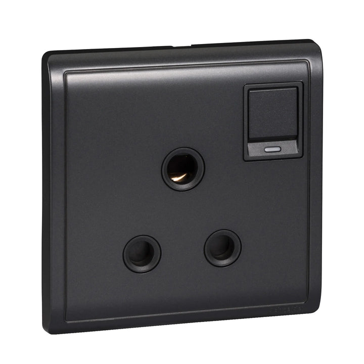 PIENO-15A 1 G 3 Round Pin Switched Socket w