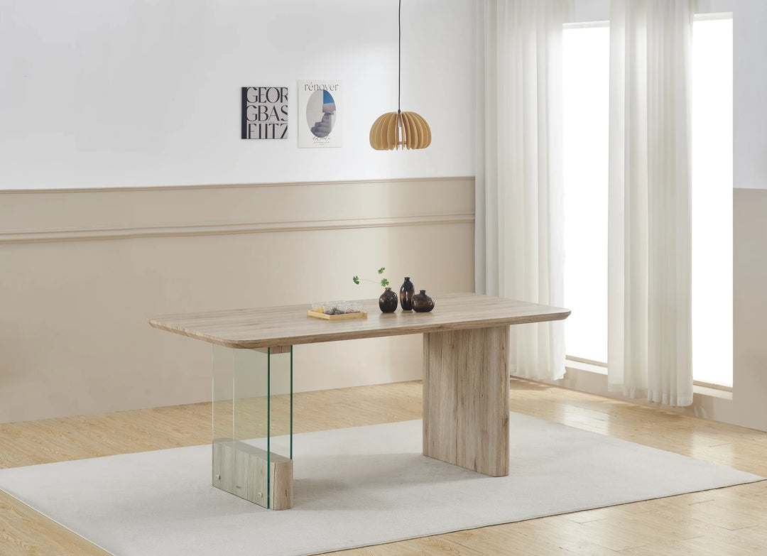 ELLIE DINING TABLE 240x100x76CM - LIGHT BRN