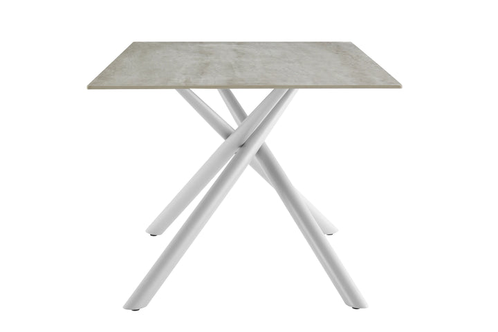 ARIA DINING TABLE 200x100x76CM, CERAMIC TOP - LIGHT BRN
