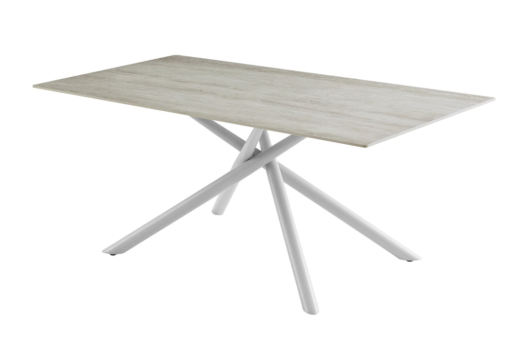 ARIA DINING TABLE 200x100x76CM, CERAMIC TOP - LIGHT BRN