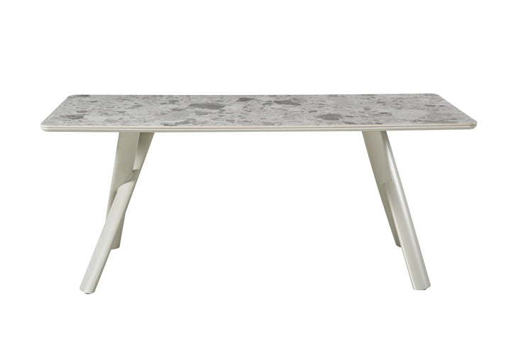 HANNAH DINING TABLE 180x90x76CM, CERAMIC TOP - BEIGE