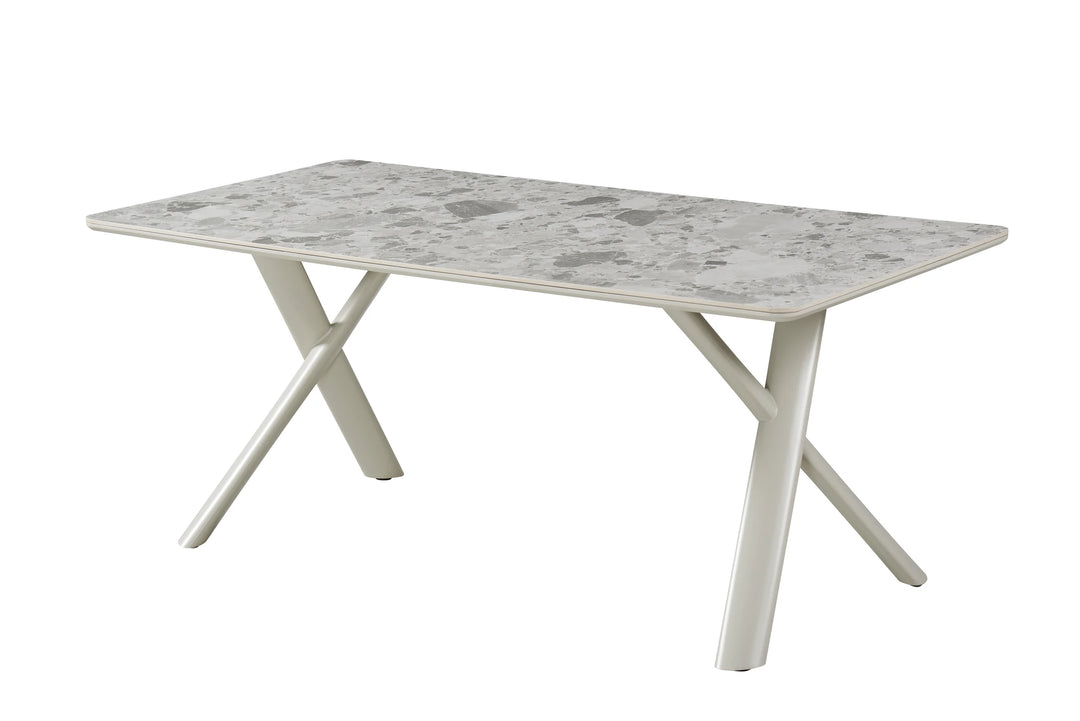 HANNAH DINING TABLE 180x90x76CM, CERAMIC TOP - BEIGE
