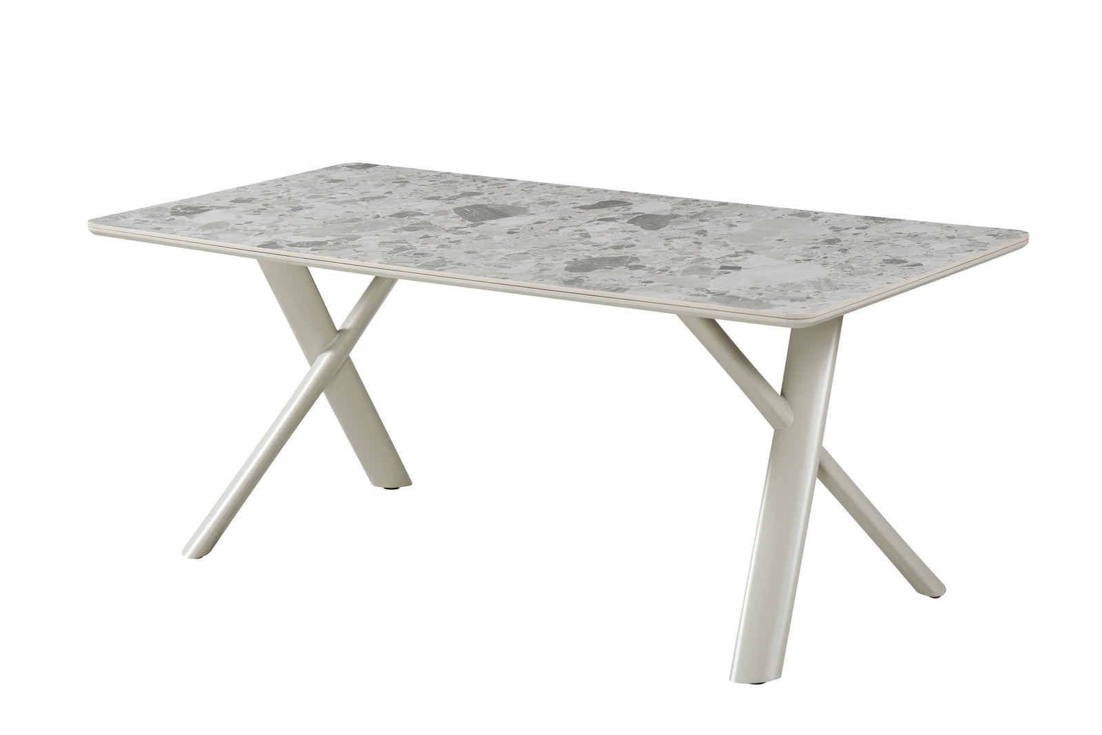 HANNAH DINING TABLE 180x90x76CM, CERAMIC TOP - BEIGE