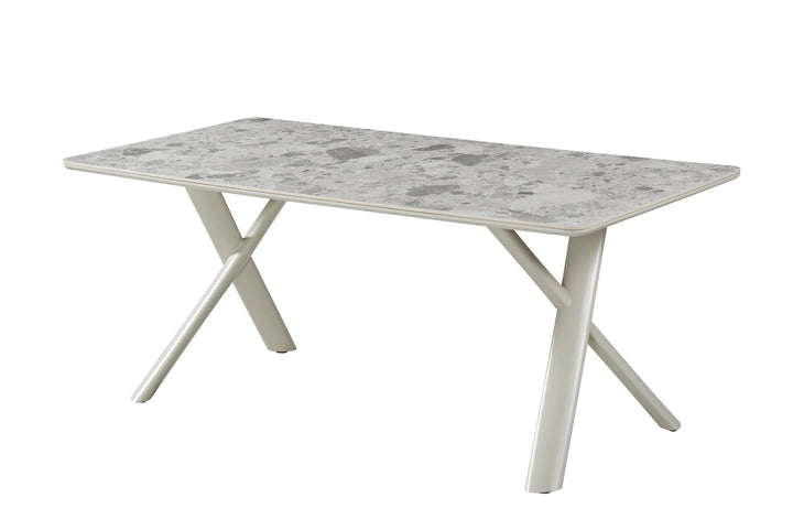 HANNAH DINING TABLE 180x90x76CM, CERAMIC TOP - BEIGE