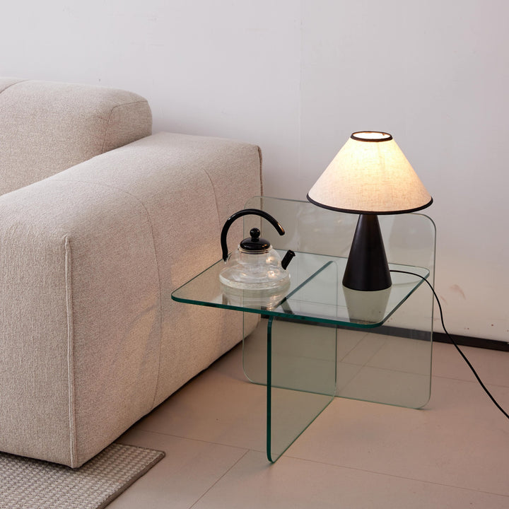 طاولة جانبية كاري زجاج شفاف