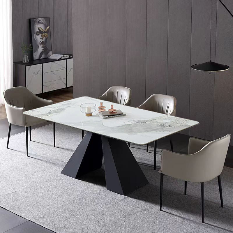 Firefly Aiden Rectangular Dining Table  - Chanel White + Matt Black