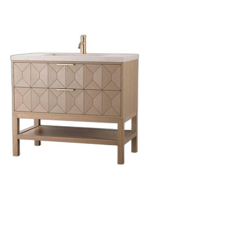 SARAH BATH CABINET WITH CERAMIC BASIN 100X52CM, OAK