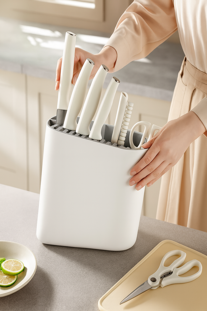 Rosemary Beveled Knife and Utensil Holder