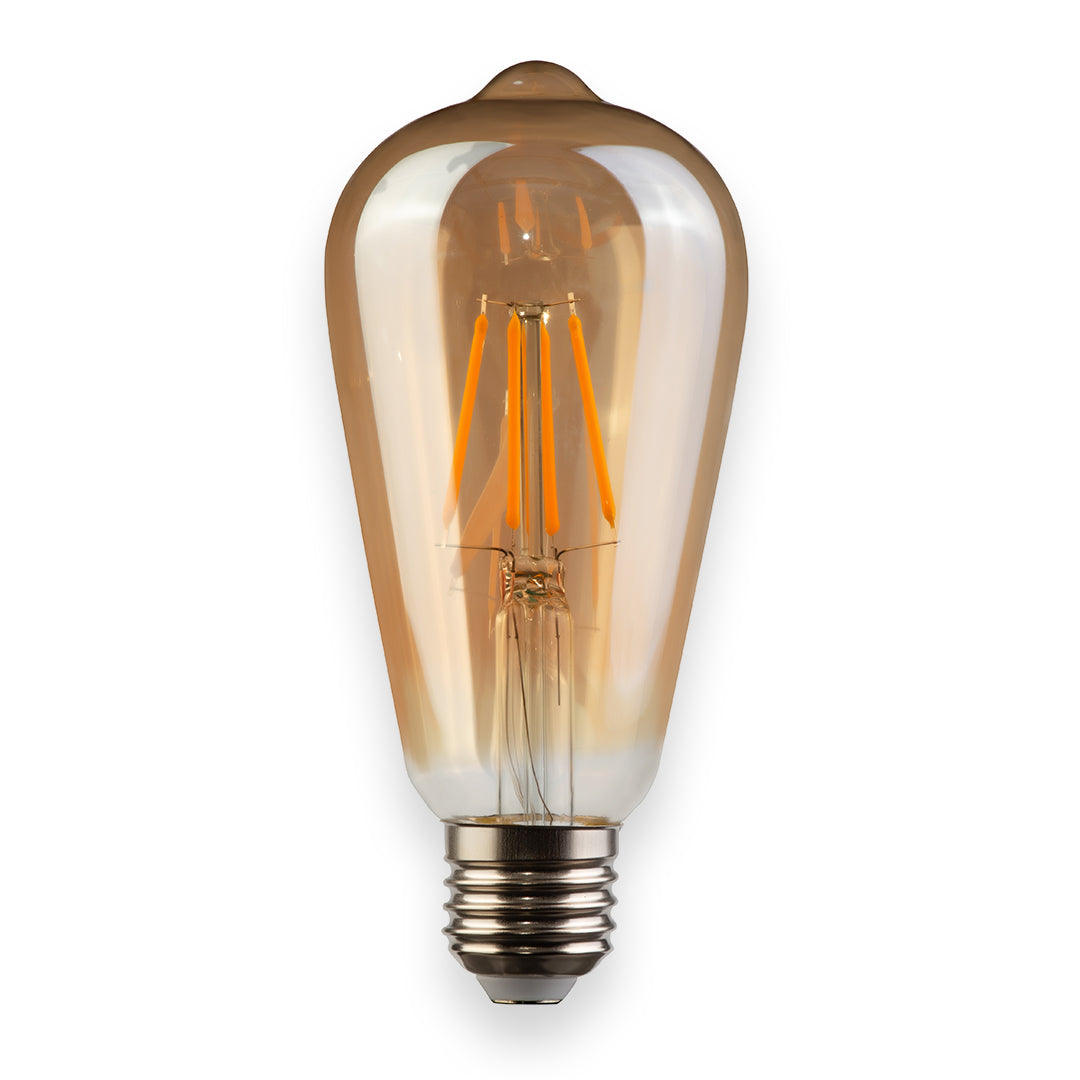 Firefly Filament Bulb ST64 E27 4W DIM Amber Glass 