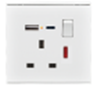 RENATA 1G SWITCH AND SOCKET WITH TYPE C WITH NEON WHT