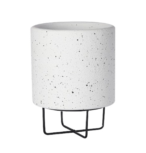 Firefly Mandy Cement Plant Pot 14×14×18cm - White 