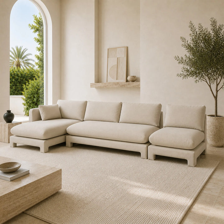 ESTHER CHAISE WITH RIGHT ARM 88.5W X151D X78H CM BEIGE