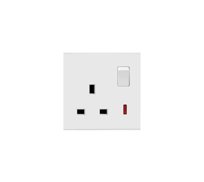 Switched 13A socket with neon - بلاك  ابيض 13 امبير