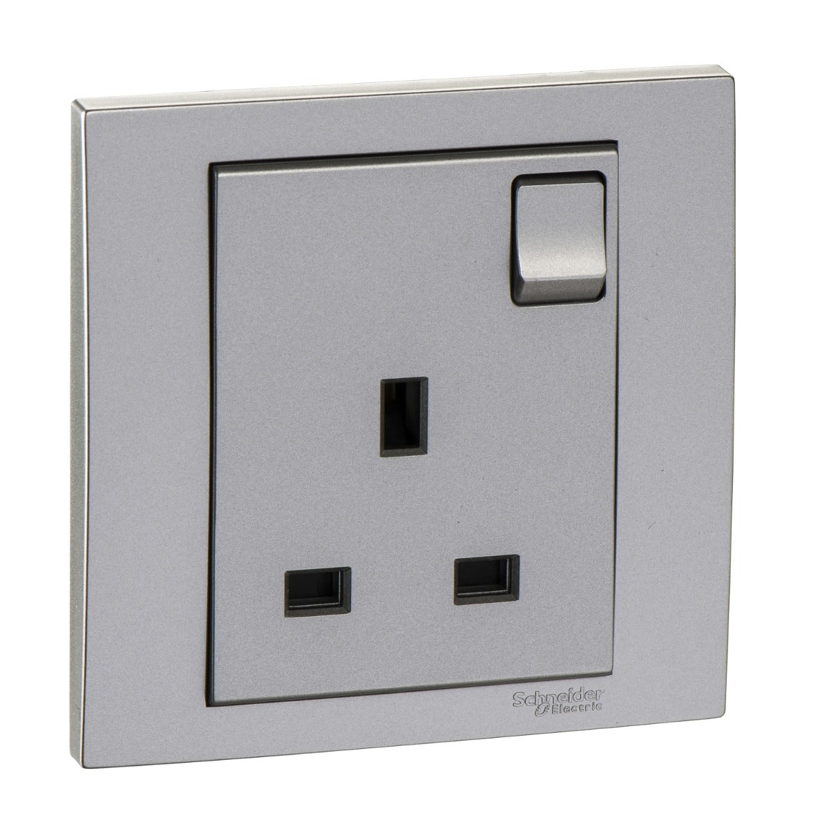 Firefly VIVACE - 13A 250V 1G Switched Skt, AS - Silver Black