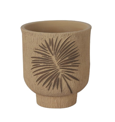 Firefly Minnie Cement Plant Pot 14.5×14.5×16cm - Brown 
