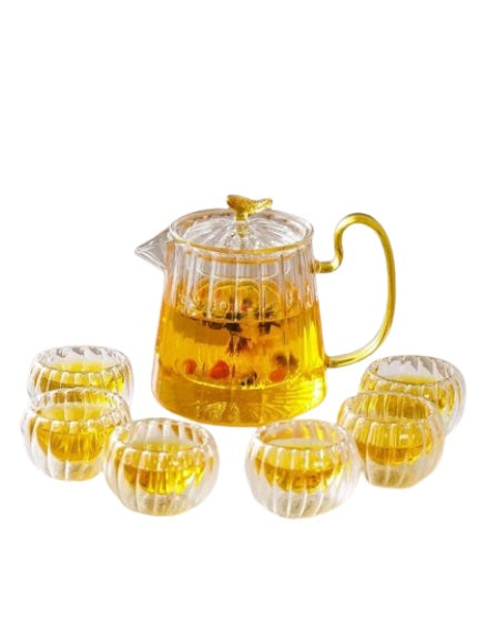  Firefly Lawrence Jug 600ML + 6 Cups 90ML Clear