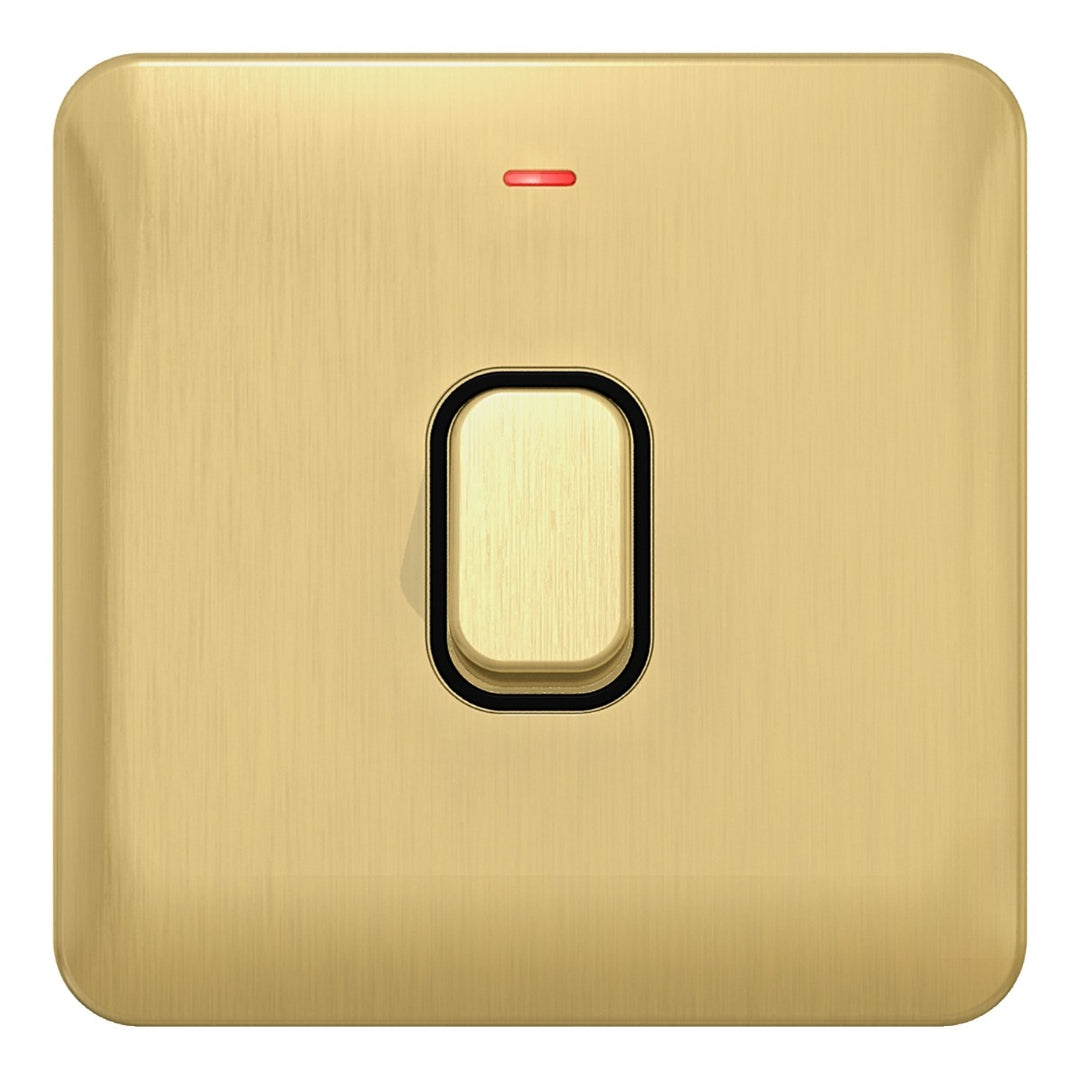 Firefly LISSE 20AX DP Switch with LED Indicator - Satin Brass