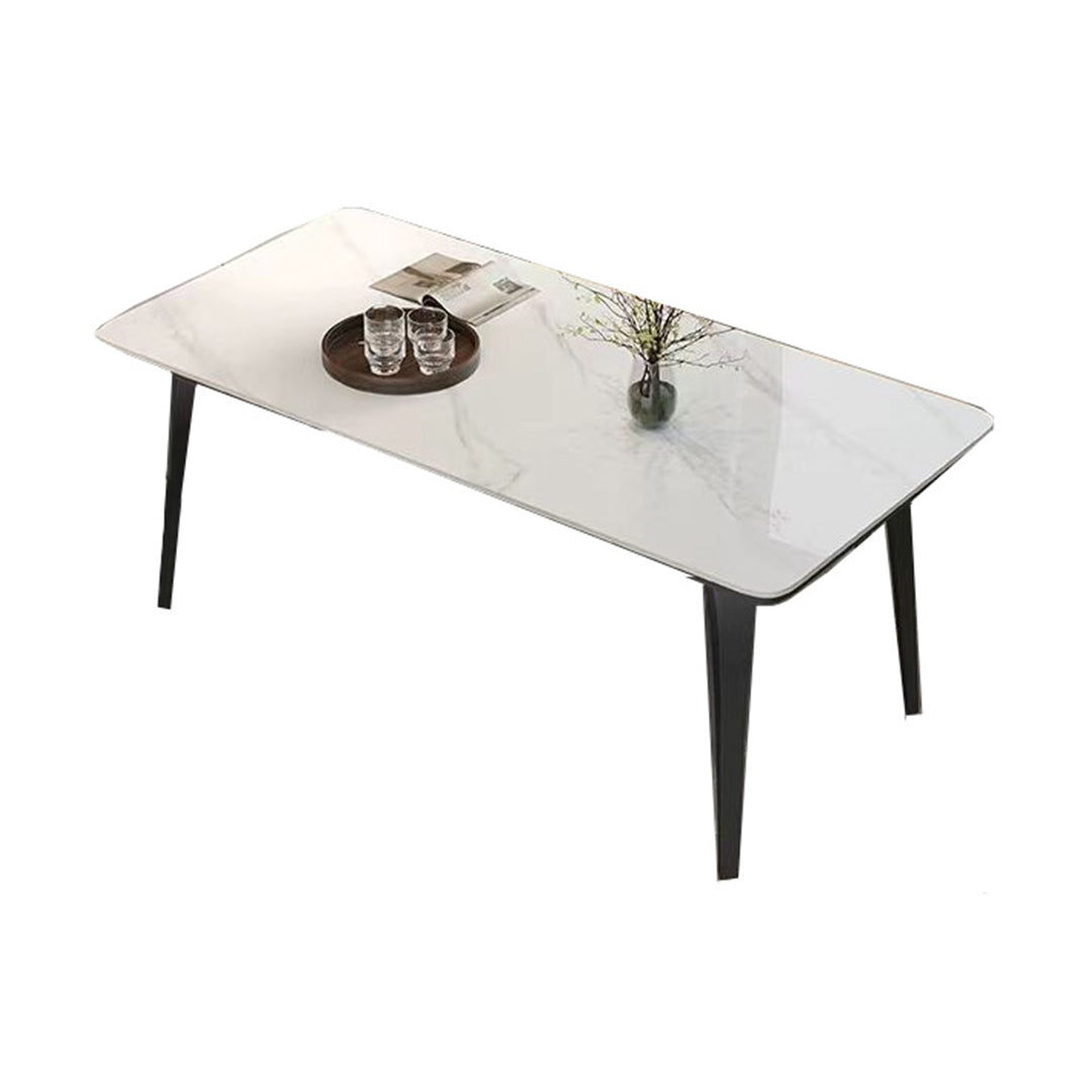  Firefly Antonella Rectangular Dining Table - Marble White + Matt Black 90x180x75 CM