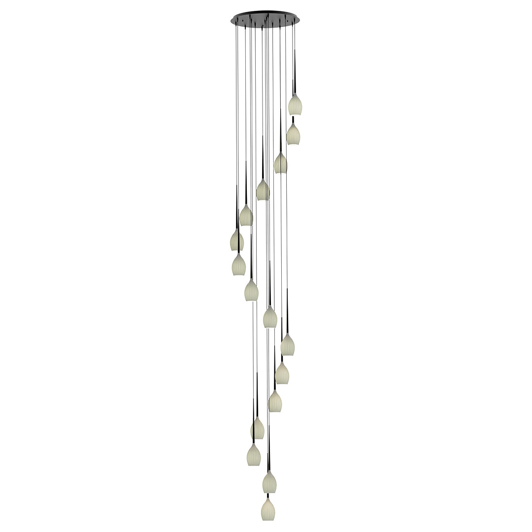 Firefly Pendant Lamp E14 16×40W White Glass - Chrome (Bulb Not Included) 