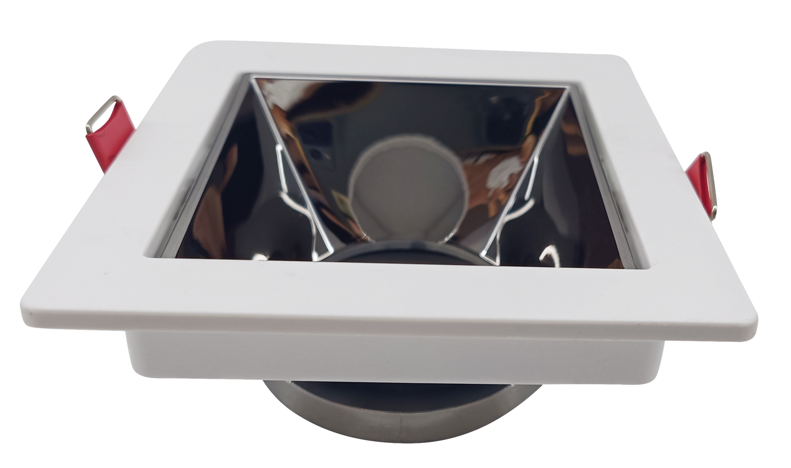 Firefly Housing Light 9L x 9W x 3.7H - Cutout 8L x 8W - White+UV Black Chrome