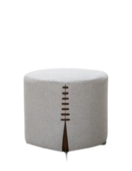 Firefly Plein Round Pouf - Ocean