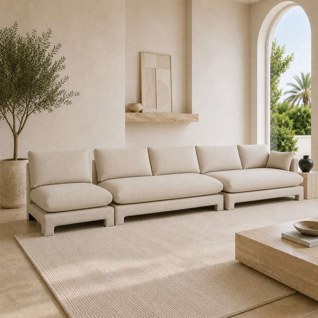 ESTHER 2 SEATER SOFA ARMLESS 160W X90D X78H CM BEIGE