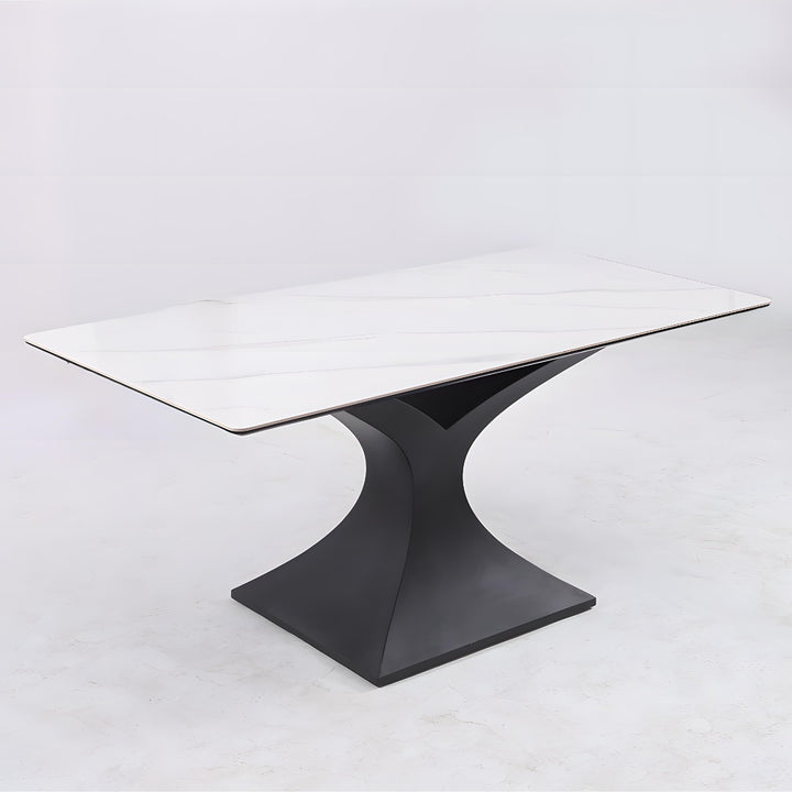 Harper Dining Table 240×110×75cm - Marble White/Black