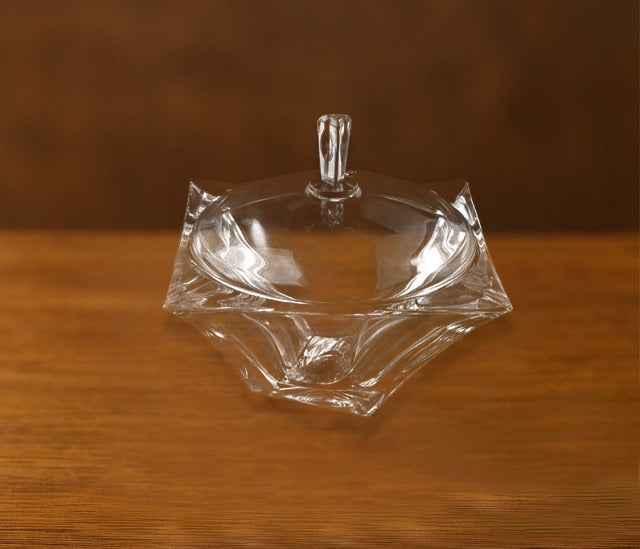 Jojo Ribbed Sugar Pot Without Base Large - Transparent Glass