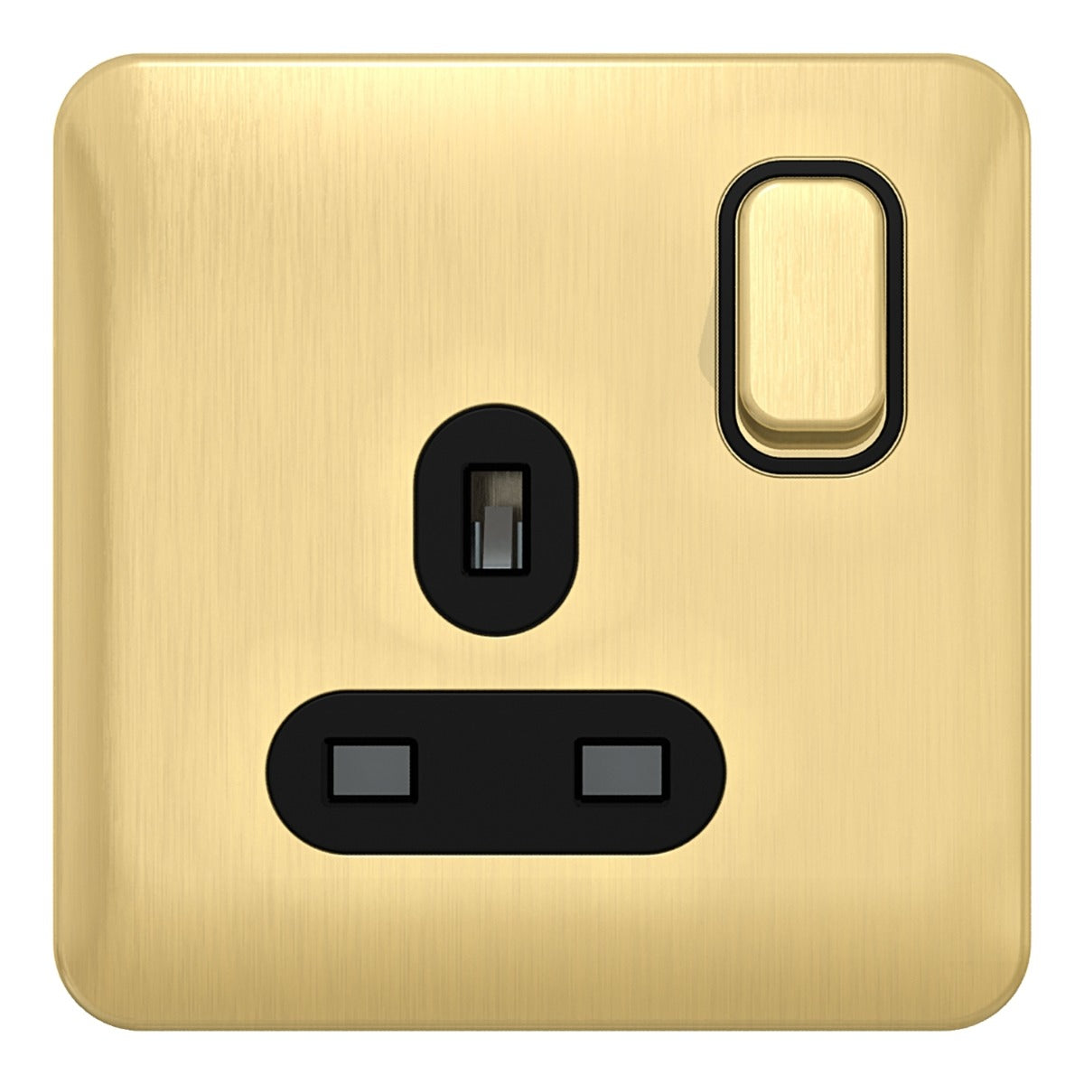 Firefly LISSE 1G 15A Round Pin Sw Socket - Satin Brass