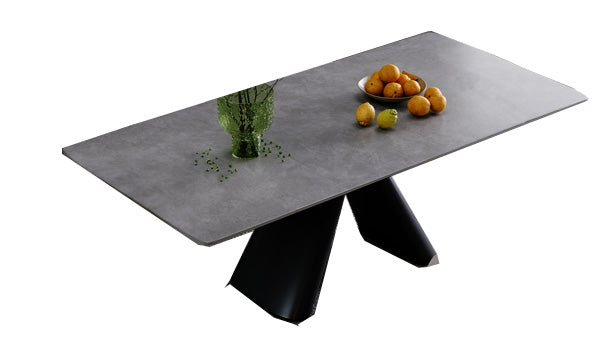 Firefly Liam Rectangular Dining Table - Light Gray / Matt Black