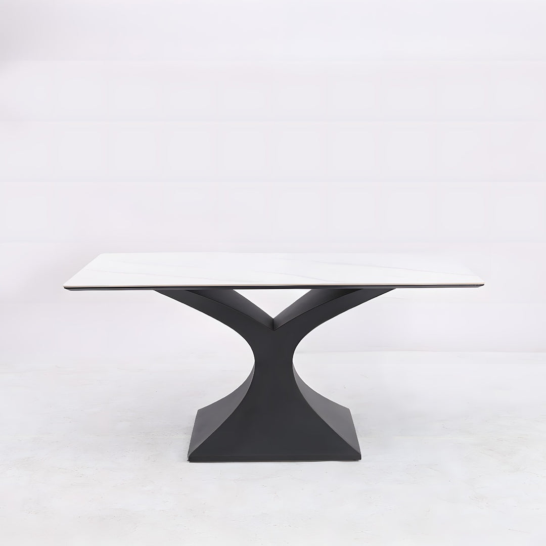 Harper Dining Table 240×110×75cm - Marble White/Black