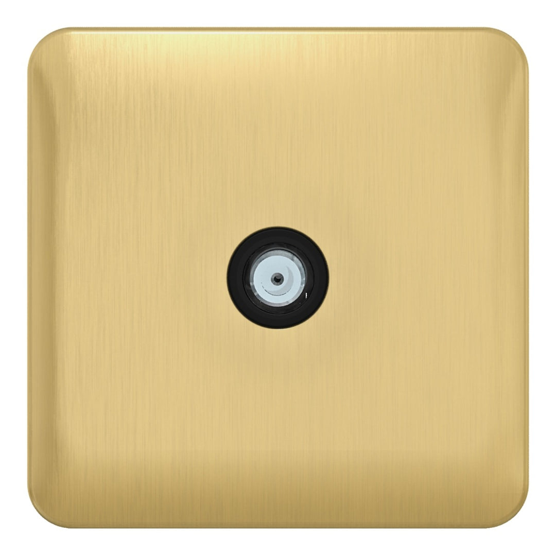 Firefly LISSE Satellite Socket F Type 1G - Satin Brass