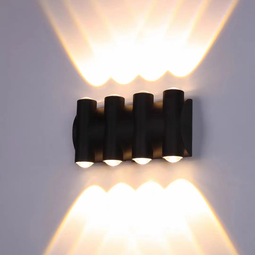 OUTDOOR WALL LIGHT 1W*8  185*100*45mm 3000K IP65 BK ابليك