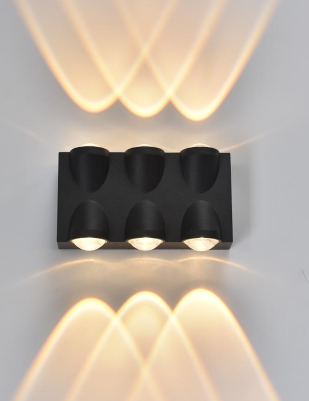 OUTDOOR WALL LIGHT 1W*6  140*75*45MM 3000K IP65 BK ابليك