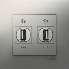 Firefly VIVACE 2 x 2.1A USB Charger - Silver