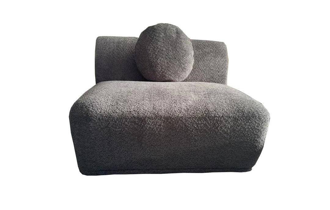 Firefly Ashton Chair Armless With Round Pillow - Dark Grey