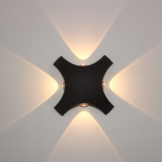 OUTDOOR WALL LIGHT 1W*4  180*180*45mm 3000K IP65 BK ابليك