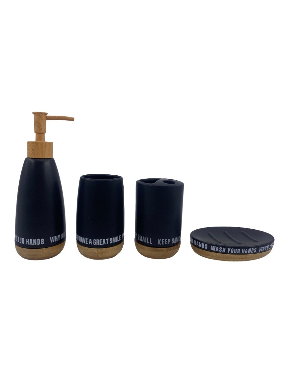 Firefly Salonga Bathroom Set 4pcs - Black