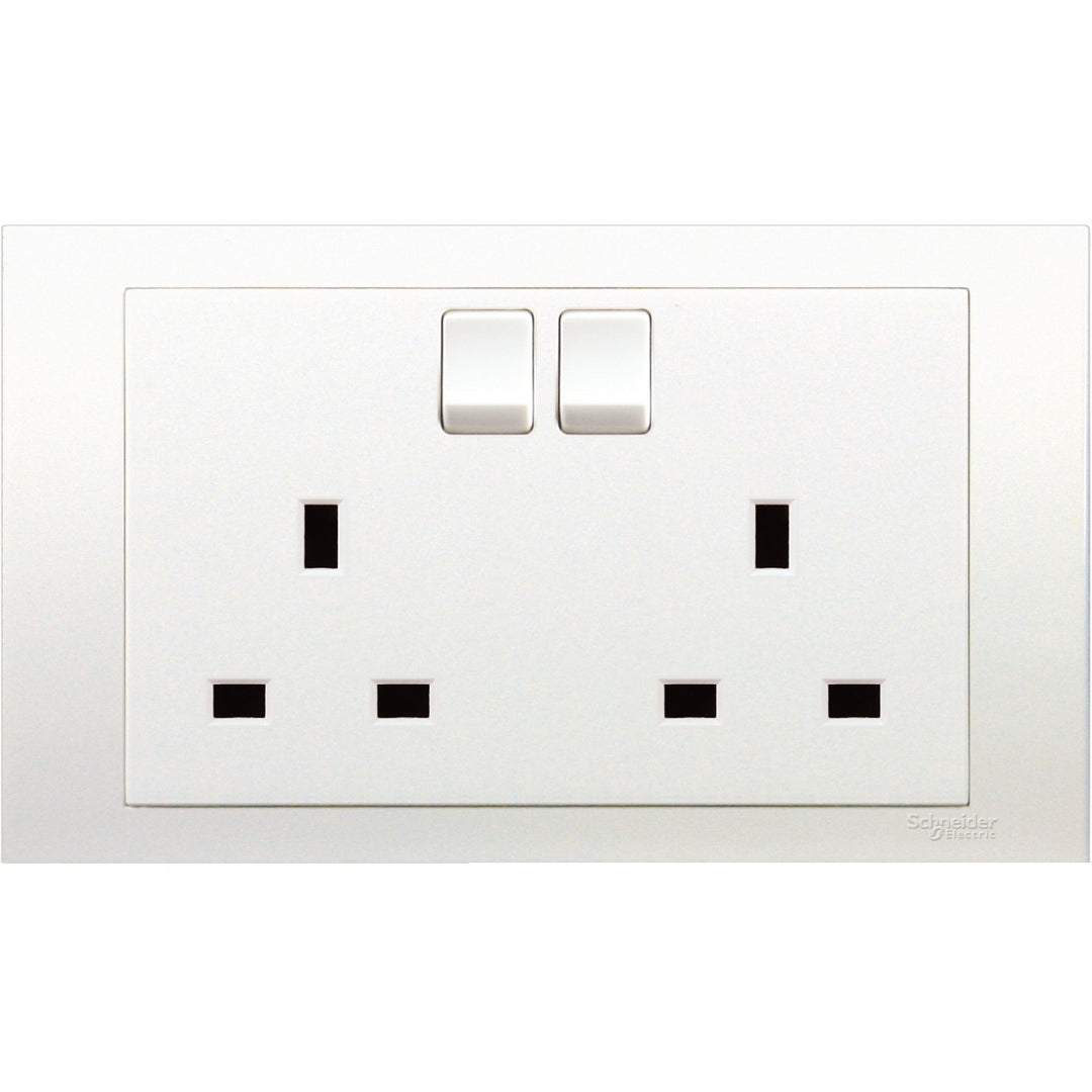 Firefly VIVACE 13A 250V Twin G Switched Socket - White