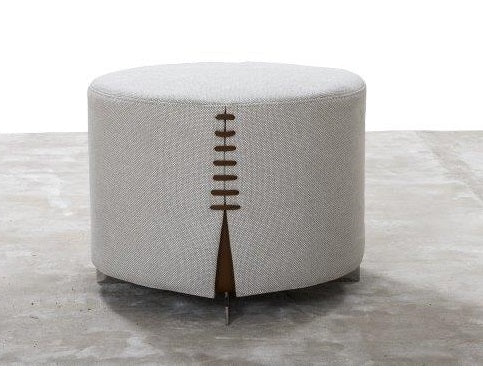 Firefly Plein Round Pouf - Ocean