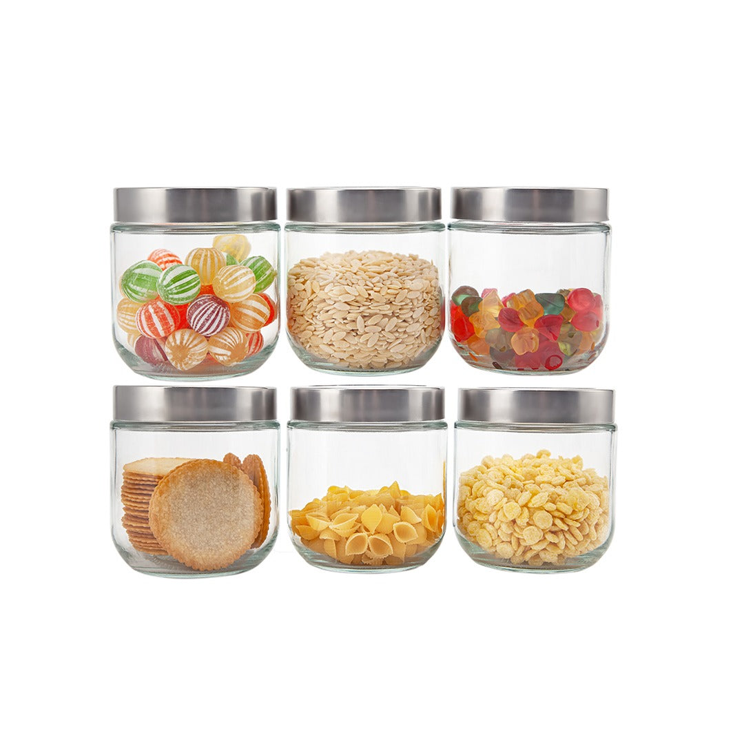OAKLEE 6PCS GLASS CANISTER 
