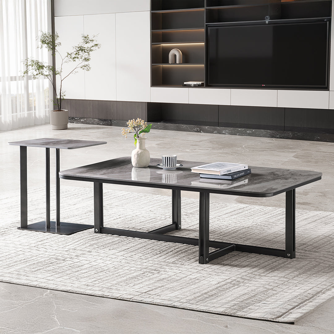 Firefly Mirren Coffee Table - Beige/Black Marble