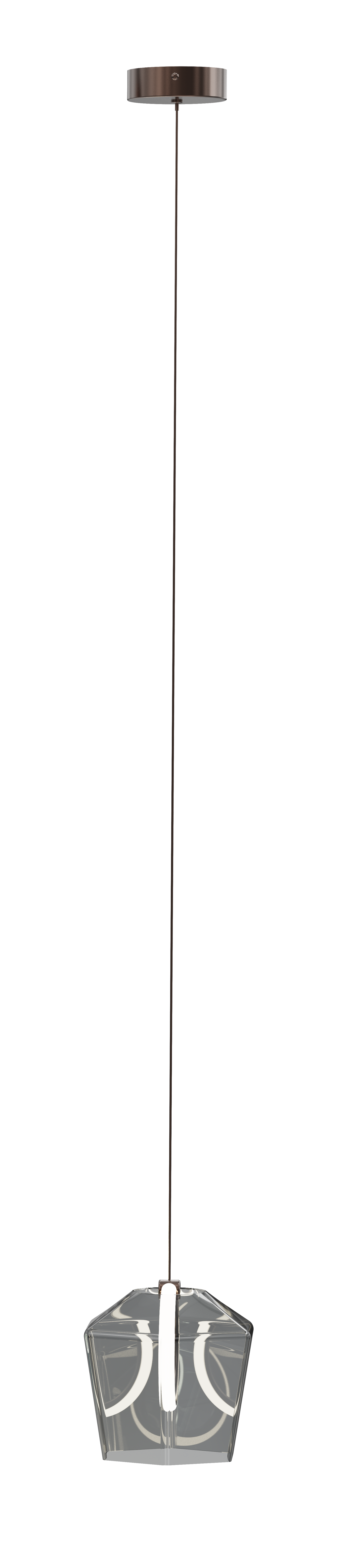 Firefly Pendant Lamp LED 1×6W Painting Smoky Glass - Brown 