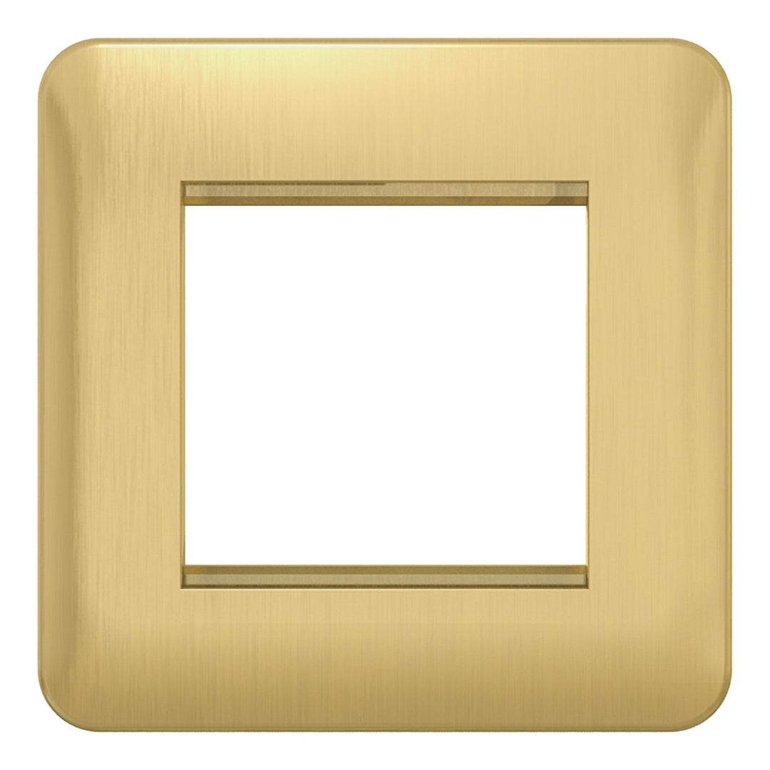 Firefly LISSE Euro Module Plate 2 Module - Satin Brass with White Interior