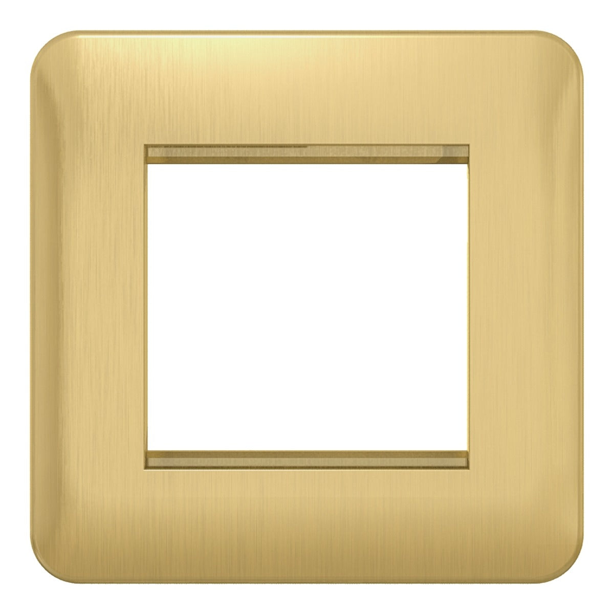 Firefly LISSE Euro Module Plate 2 Module - Satin Brass with White Interior
